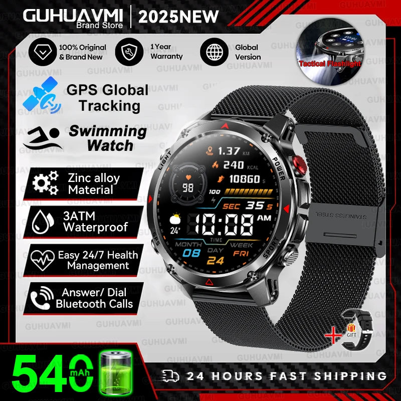 GUHUAVMI 2025 – Smartwatch Deportivo Grado Militar-MovilExpressShop