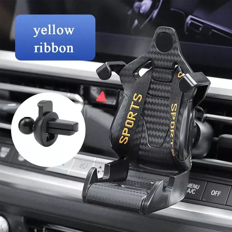 Soporte para teléfono de coche forma de asiento de carreras, soporte con ventosa para teléfono inteligente, soporte para móvil en coche para Iphone y Android