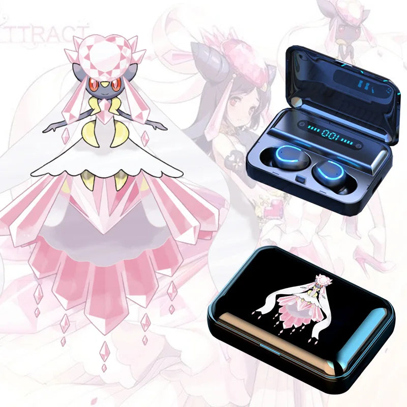 Pokemon Pikachu Auriculares inalámbricos con Bluetooth, Audio envolvente Anime estéreo bajo TWS auriculares deportivos para teléfono-MovilExpressShop