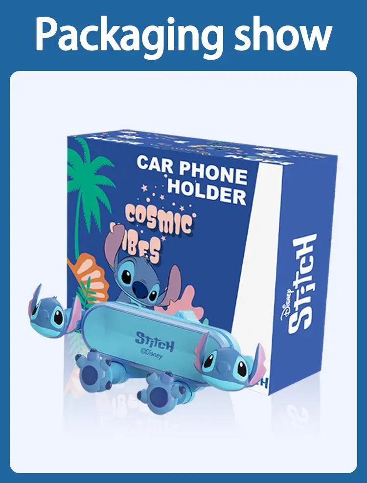 Soporte de teléfono de coche Disney Stitch para soporte GPS soporte de dibujos animados antideslizante a prueba de golpes soporte giratorio accesorios móviles