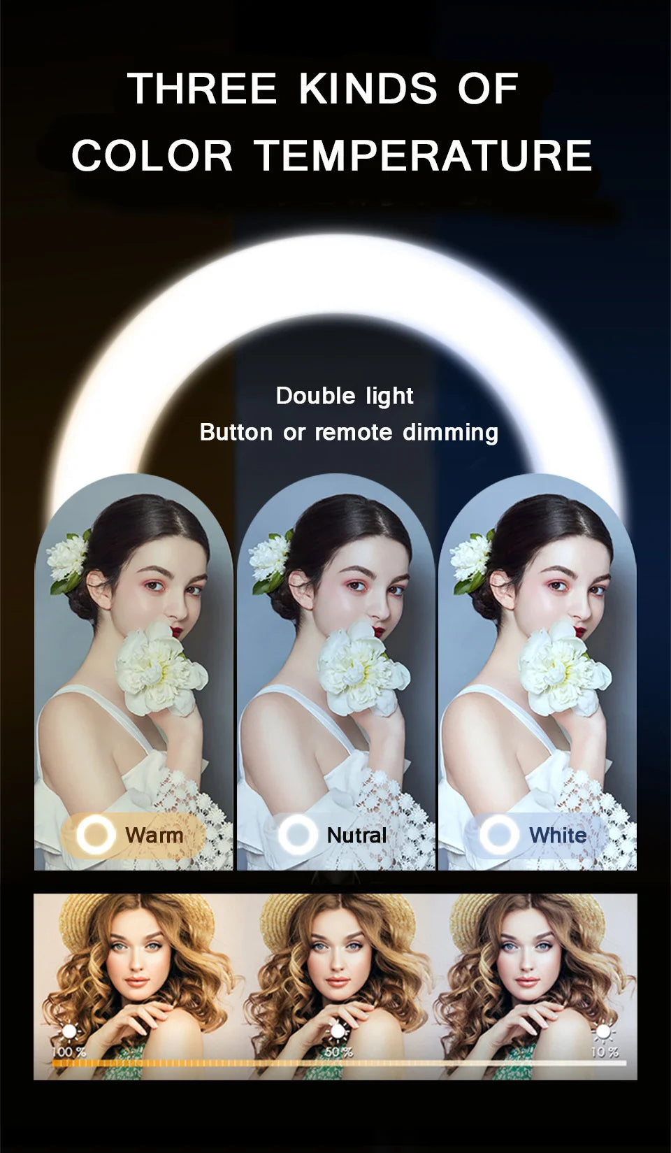 26CM fotografía iluminación teléfono Ringlight trípode soporte foto Led Selfie relleno anillo luz lámpara para vídeo Youtube Live COOK-MovilExpressShop