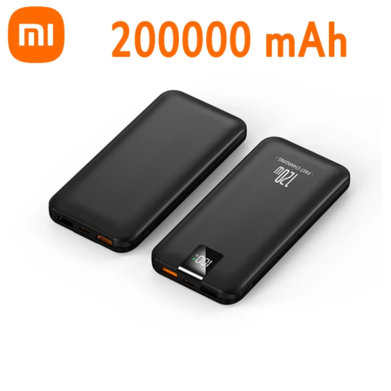 Batería de carga súper rápida Xiaomi 120W 200000 Banco de energía mAh 100000 Pantalla digital cuadrada portátil liviana de alta capacidad mAh-MovilExpressShop