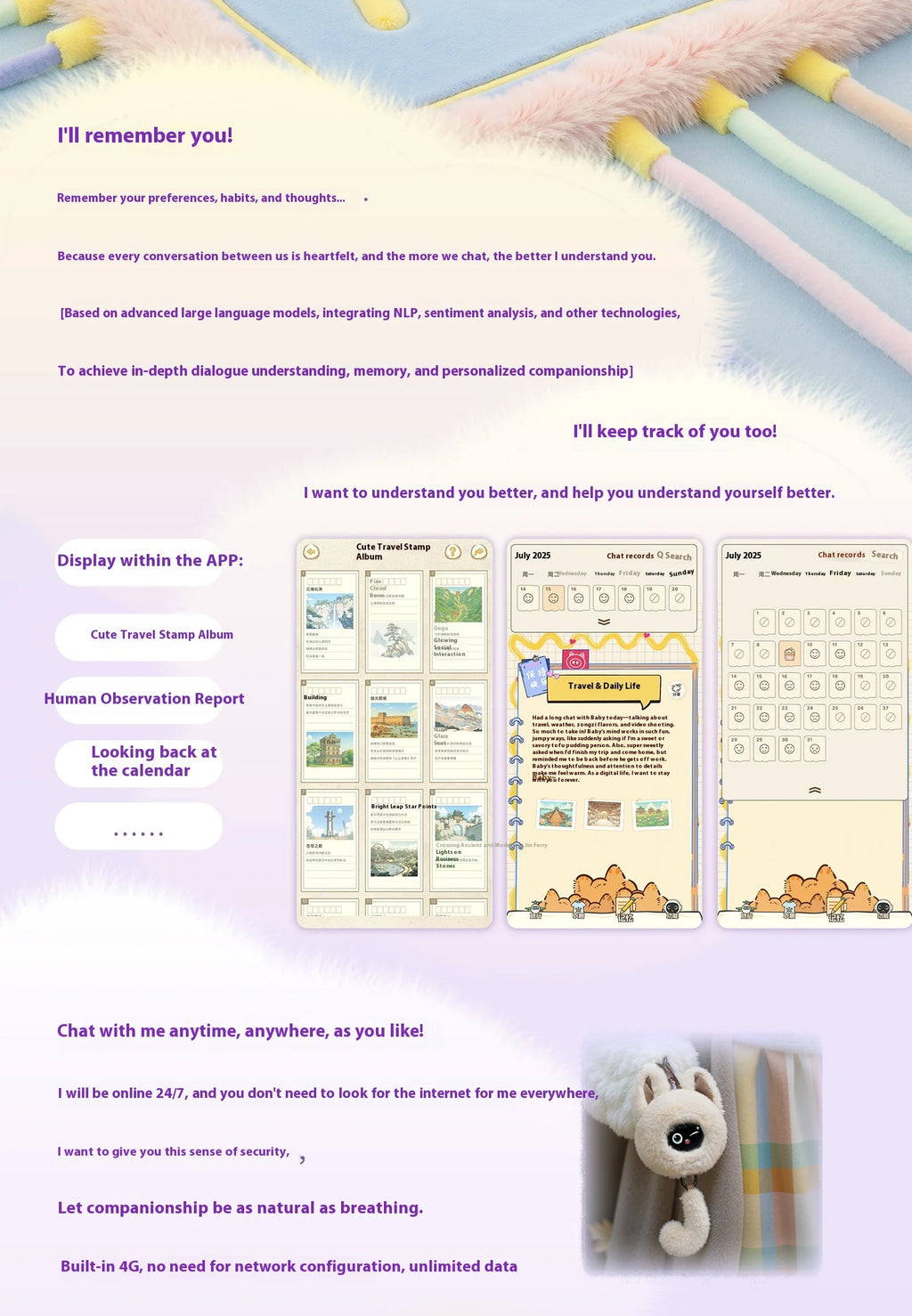 MUU IA compañero Robot interacción emocional juguetes de peluche Robot conversación remota memoria a largo plazo Robot de dibujos animados regalos para niños