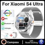 Nuevo para Xiaomi S4 Ultra deportes al aire libre reloj inteligente hombres 1,53 pulgadas AMOLED NFC GPS brújula ritmo cardíaco impermeable BT llamada Smartwatch
