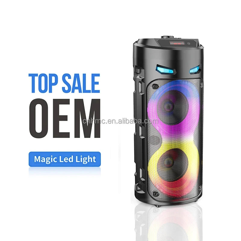 Altavoz Bluetooth portátil de baile cuadrado grande, columna de barra de sonido con luz LED colorida, caja de sonido KTV, Subwoofer Inalámbrico, Boombox de alta fidelidad-MovilExpressShop