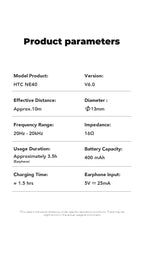 [Pantalla Ultra HD] auriculares HTC NE40 Bluetooth V6 TWS auriculares inalámbricos deportivos traductor AI auricular micrófono de reducción de ruido en la oreja