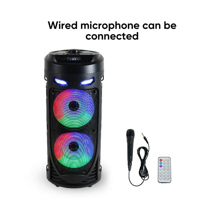 Altavoz Bluetooth portátil de baile cuadrado grande, columna de barra de sonido con luz LED colorida, caja de sonido KTV, Subwoofer Inalámbrico, Boombox de alta fidelidad-MovilExpressShop