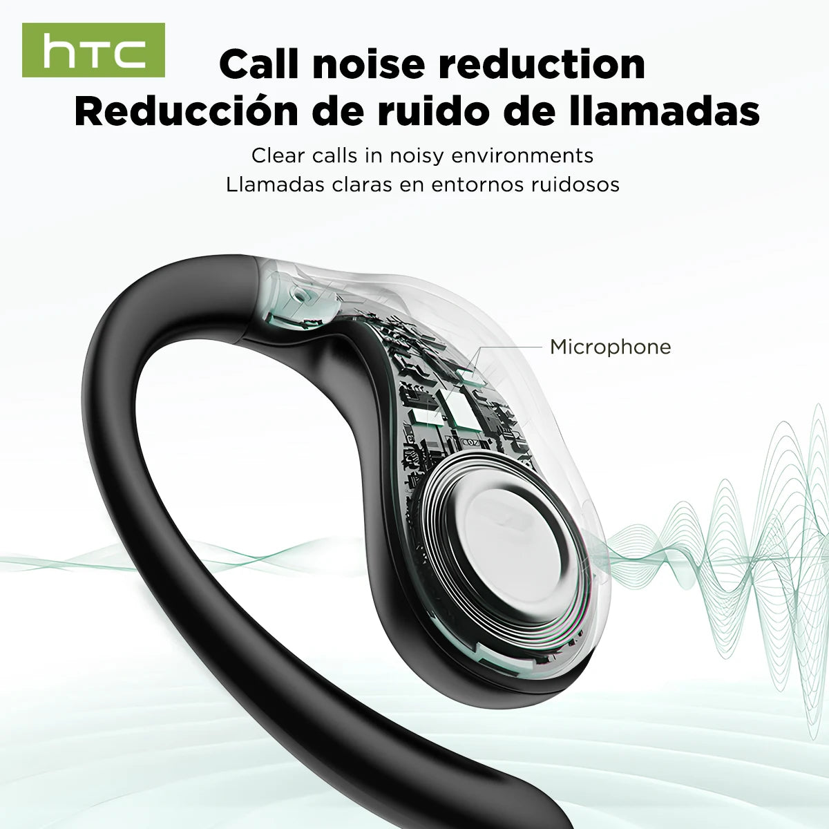 HTC NE19 auriculares Bluetooth IA OWS auriculares inalámbricos deportivos con micrófono potentes graves IA traductor auriculares impermeables de larga duración-MovilExpressShop