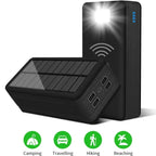 Banco de energía Solar de 100000mAh y 120W, batería externa USB de gran capacidad para teléfono móvil, carga inalámbrica rápida, accesorio para teléfono móvil-MovilExpressShop