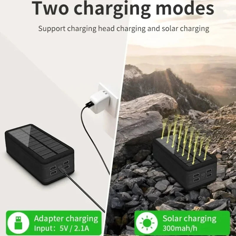Banco de energía Solar de 100000mAh y 120W, batería externa USB de gran capacidad para teléfono móvil, carga inalámbrica rápida, accesorio para teléfono móvil-MovilExpressShop