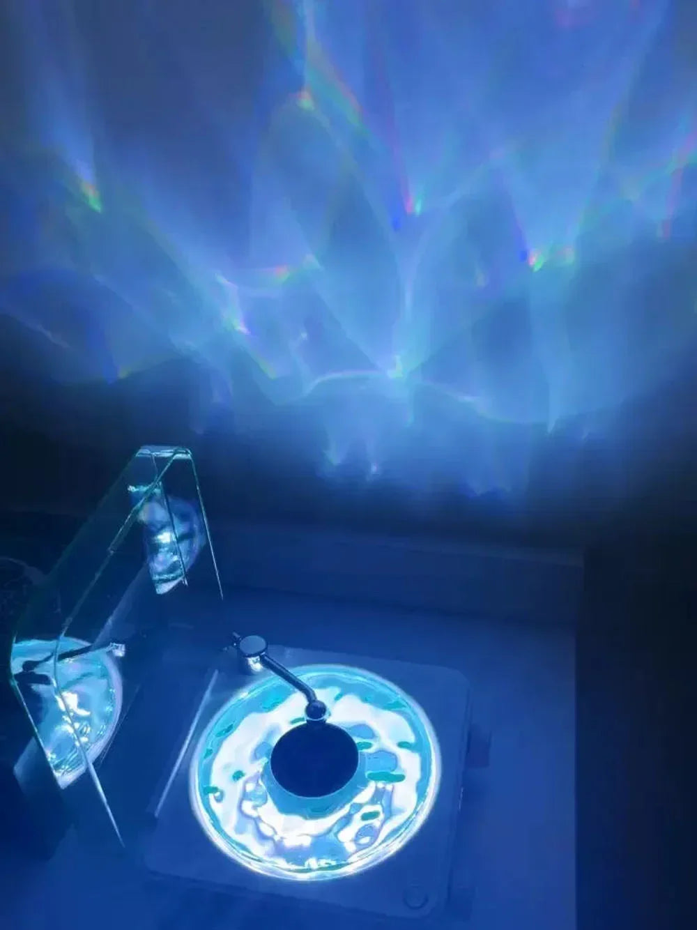 Altavoz Bluetooth giratorio Retro con ruido blanco, altavoz en forma de Vitrola con luz RGB-MovilExpressShop