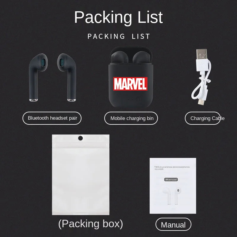 Disney TWS i7 Mini 2 auriculares inalámbricos Bluetooth 5,0 auriculares mate Macaron auriculares manos libres con micrófono caja de carga auriculares-MovilExpressShop