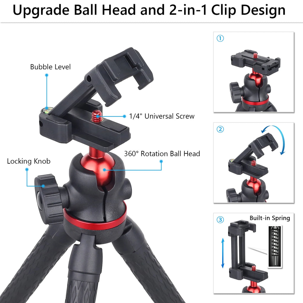 WEYLLAN DT45 Mini trípode de escritorio Control remoto carga máxima 2kg soporte portátil para cámara GoPro iPhone Xiaomi Huawei-MovilExpressShop