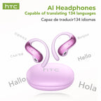 HTC NE19 auriculares Bluetooth IA OWS auriculares inalámbricos deportivos con micrófono potentes graves IA traductor auriculares impermeables de larga duración-MovilExpressShop