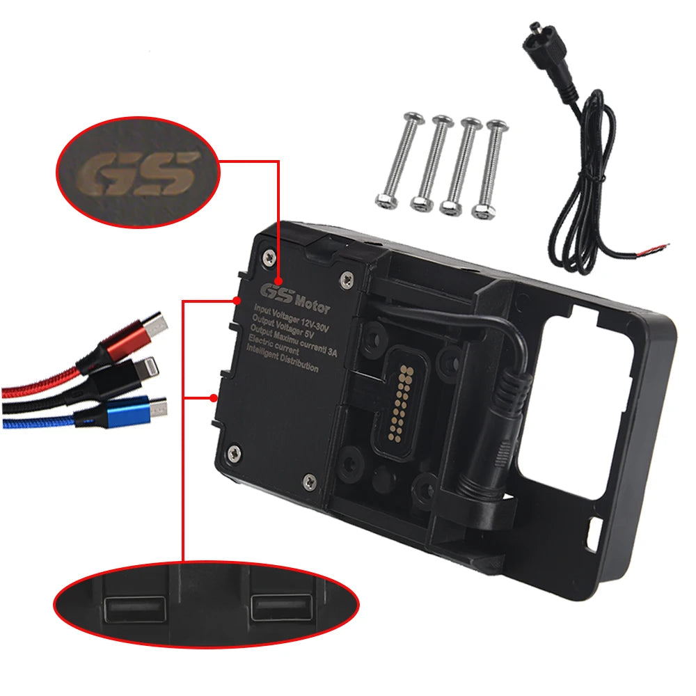 Soporte de navegación GPS para teléfono móvil, USB 20225, soporte de carga inalámbrica para BMW R1200RT 2014 - 2024 2023 R1250RT R 1200 1250 RT