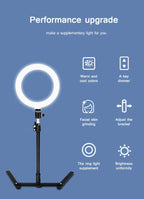 26CM fotografía iluminación teléfono Ringlight trípode soporte foto Led Selfie relleno anillo luz lámpara para vídeo Youtube Live COOK-MovilExpressShop