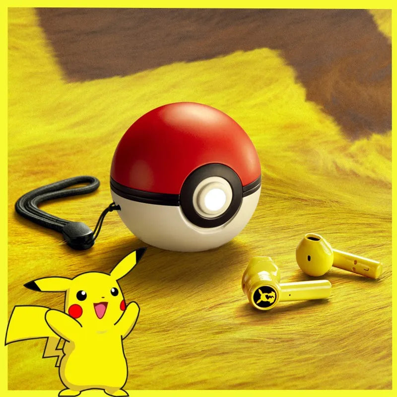 Pokemon Pikachu auriculares inalámbricos Bluetooth 5,0 auriculares Control táctil micrófono regalos universales deporte reducción de ruido-MovilExpressShop