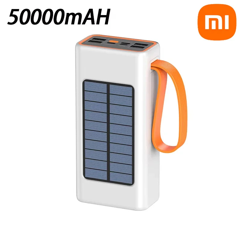 Xiaomi-Banco de energía Solar de 200000mAh, Cables integrados de gran capacidad, batería externa, luz LED, Banco de energía para iPhone, Huawei y Xiaomi-MovilExpressShop